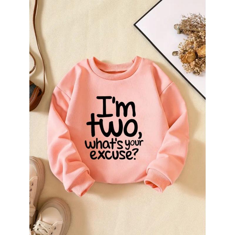 Kids SweatshirtCreative Letter Pattern Fashion Casual Crew Neck Sweatshirt for Daily Party Vacation Gift