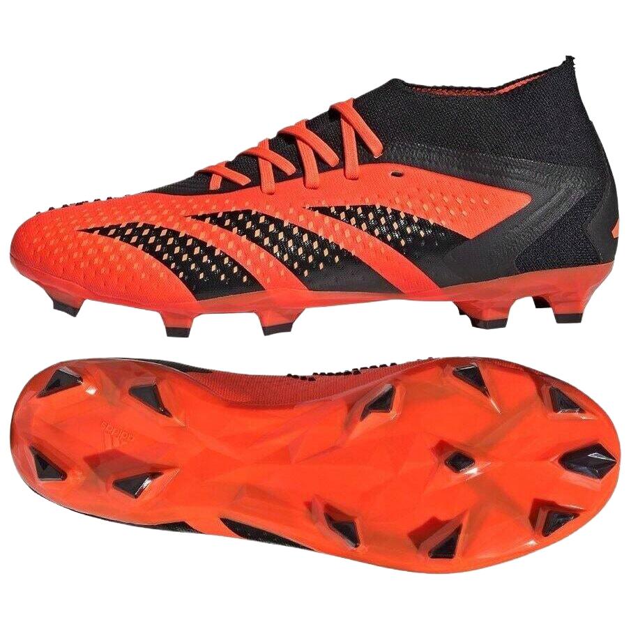 Adidas Predator Accuracy.2 Comfortable Lightweight FG (Rubber Long Studs) Slip-Resistant Durable Soccer Shoes Unisex Soccer Shoes Orange Black GW4587