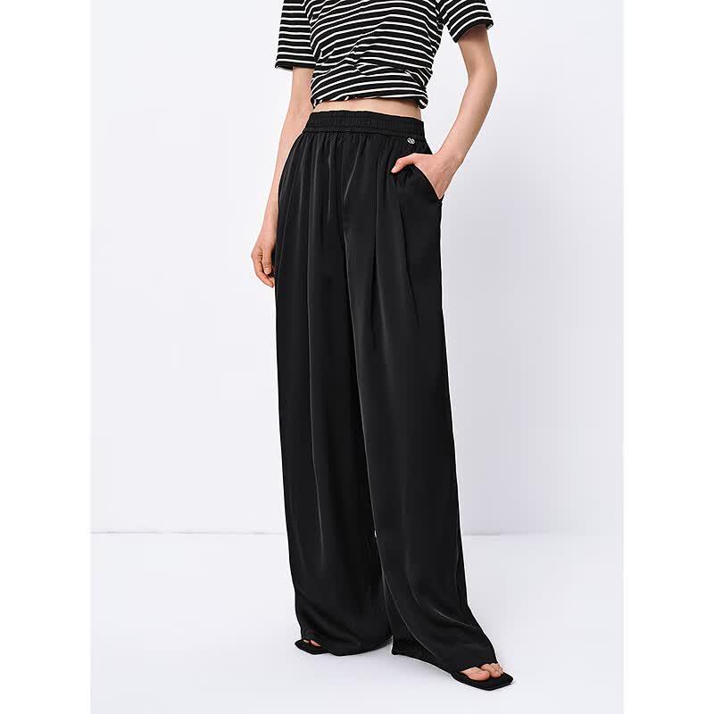 PEACEBIRD Women's Summer High-Waist Wide-Leg Casual Pants