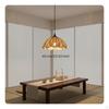Rattan Flower Pendant Light Handwoven Woven Petal Ceiling Lamp Japanese Style Lampshade for