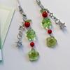 Fashionable Four Leaf Grass Keychain Button Inspired Beaded Charm Hanging Pendant Korean Style Decoration