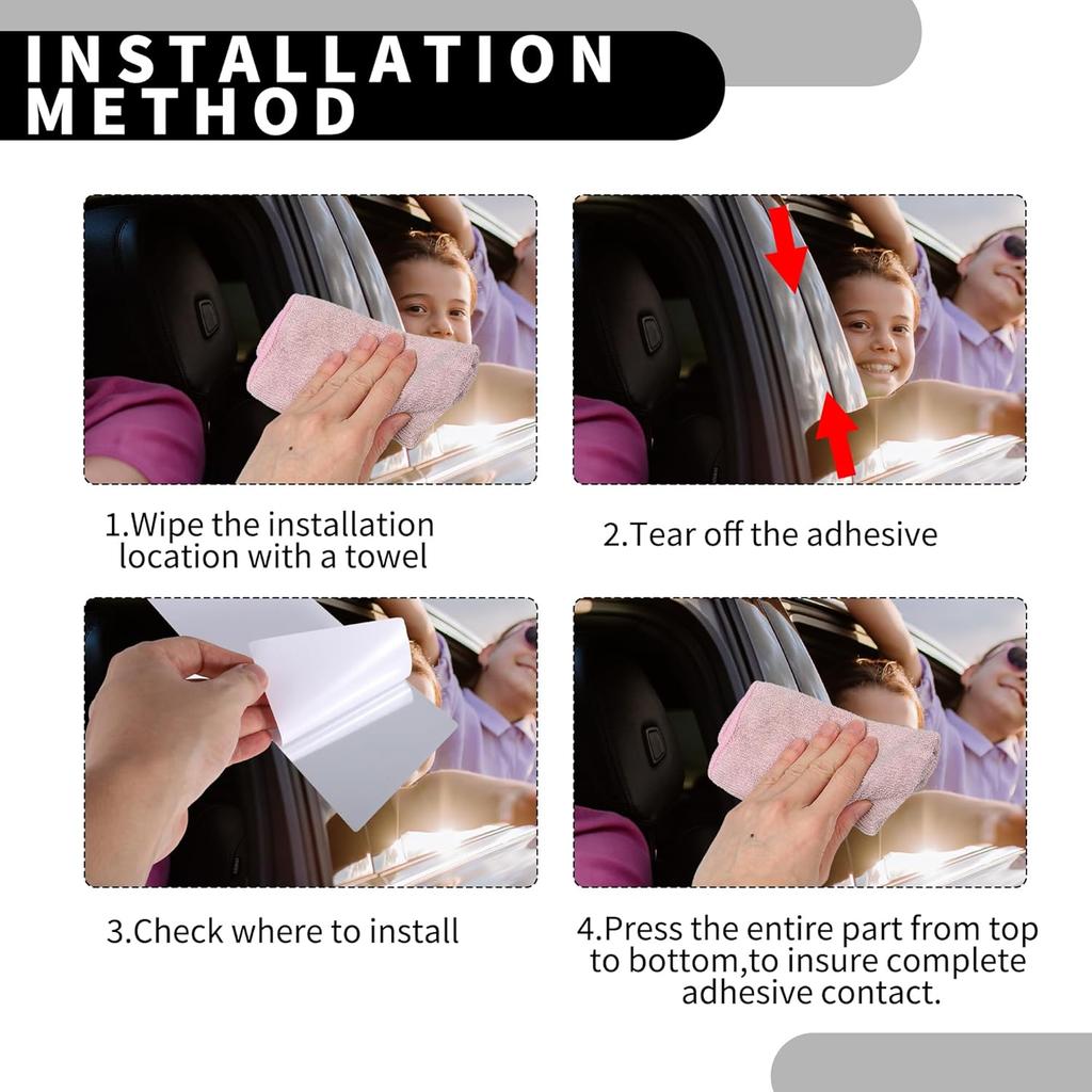 Door Pillar Window Trim - Car Front Rear Left Right Side Anti Scratch Sticker Pillar Posts Door Outer Cover - for Honda CR-V 2017-2022 Plastic Chrome