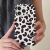 Fashion 2 in 1 Glossy Leopard Print Phone Case for iPhone 13 14 15 16 Pro Max Wave Edges Comfortable Touch Hard Slim Back Cover