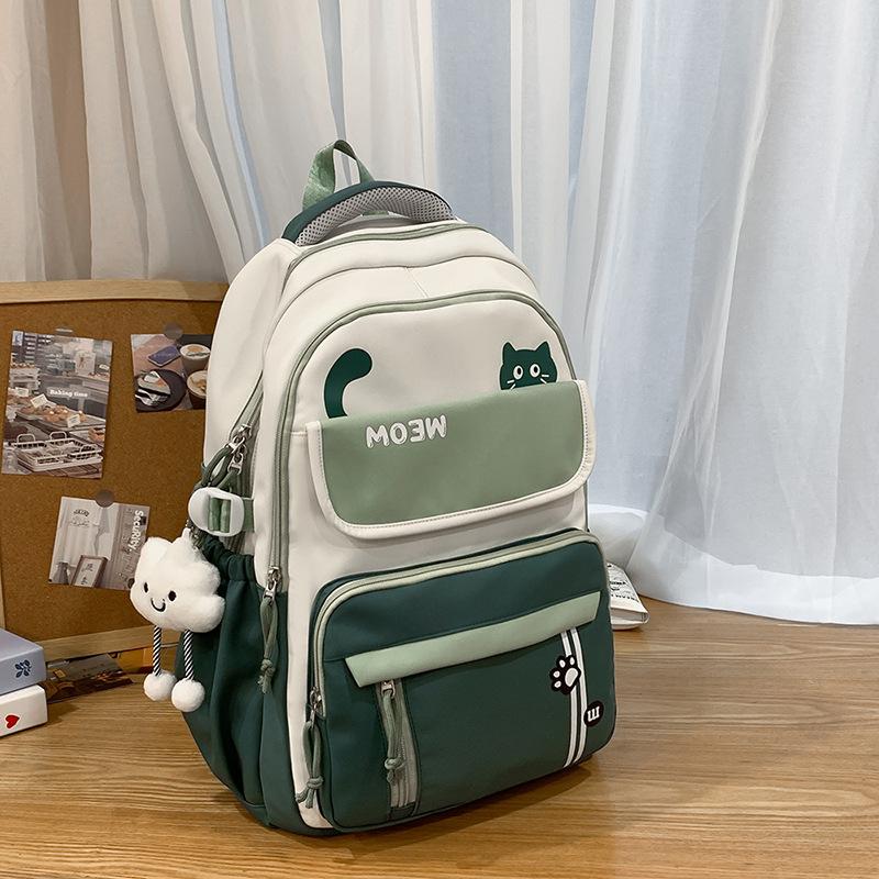 School bag new backpack for men and women, fashionable large capacity backpack, campus style, versatile for junior high, high school, and primary