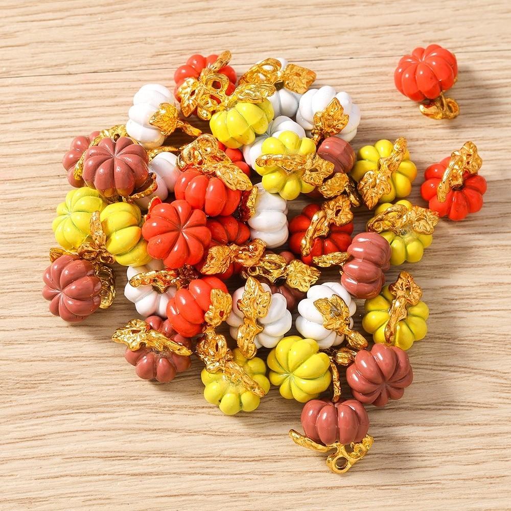 10Pcs 3D Pumpkin Charms Enamel Pumpkin Keychain Charms  for Bracelet Necklace Earring