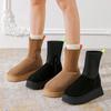 Augustine platform snow boots women's 2025 new winter thin elastic pencil boots wear thickened short boots