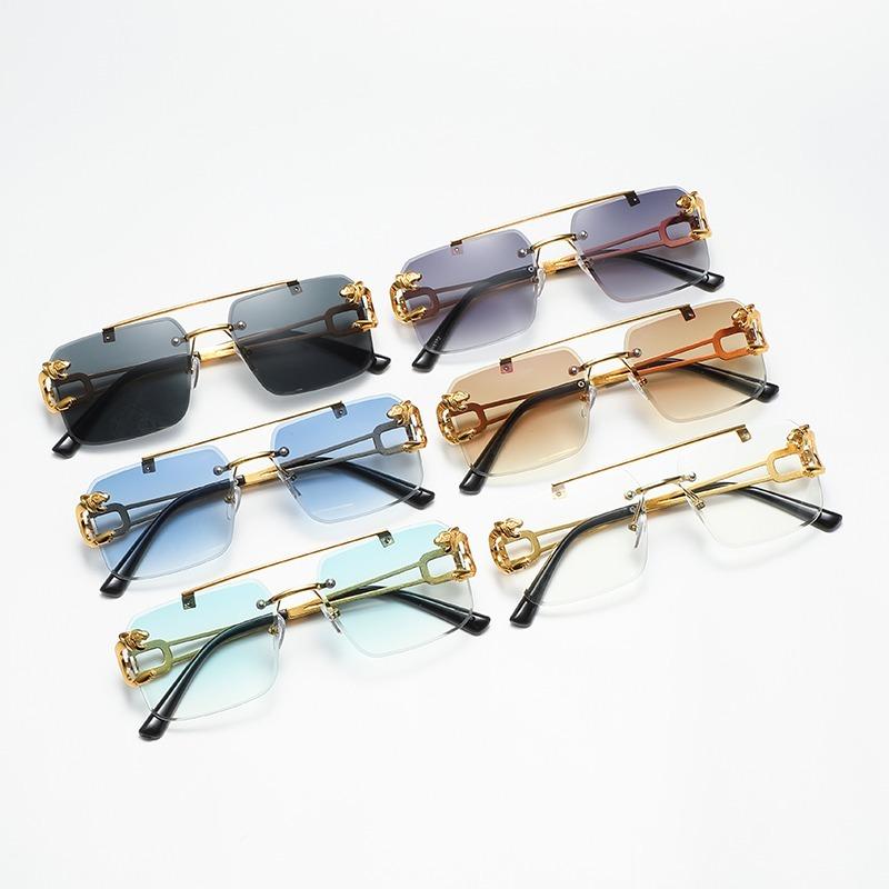 6PCS Combination Fashion Versatile Sun Glasses Square Double Bridge Women Men Sunglasses