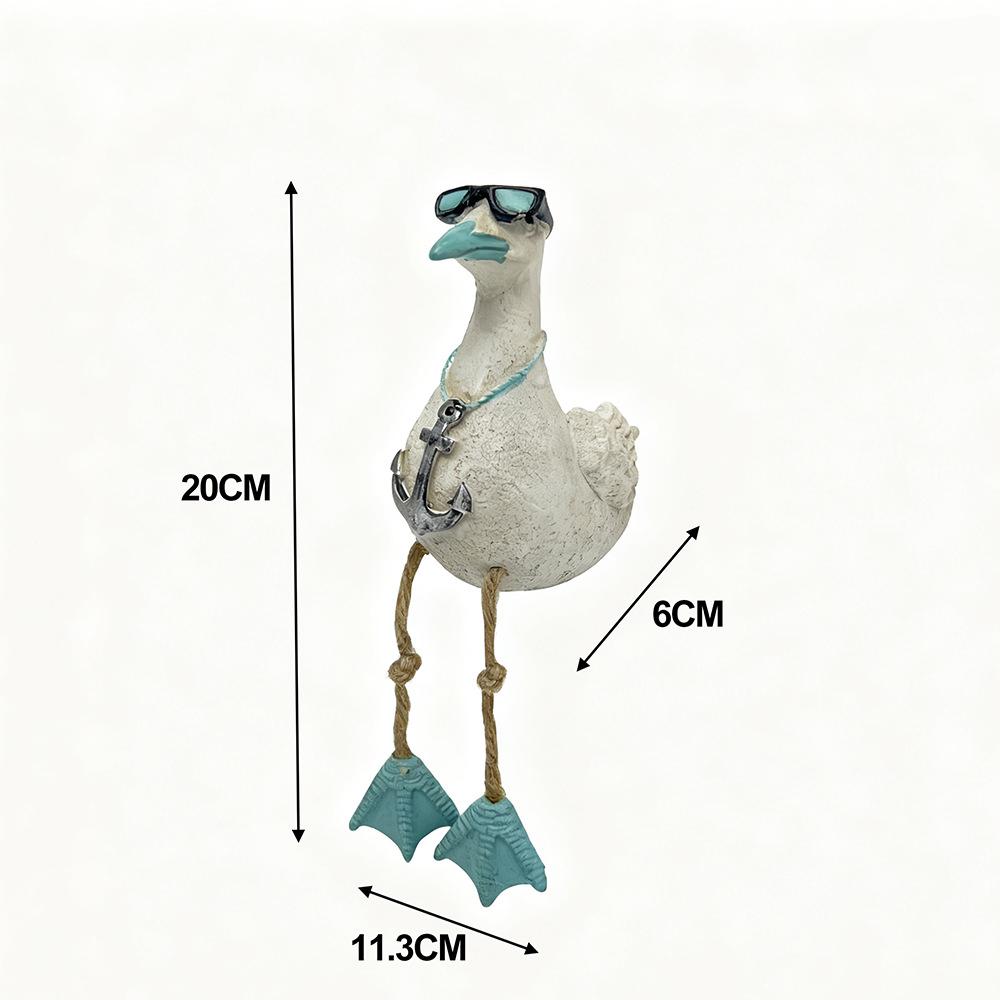 

Retro Resin Hanging Leg Seabird Ornament Nautical Style Hanging Bird Decoration for Home, Balcony Wedding and Outdoor Decoration
