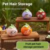 1/4Pcs Pet Hair Capsule Fruit Shape Pet Hair Collector Keychain Creative Cat Dog Hair Memorial Storage Bag Pendant