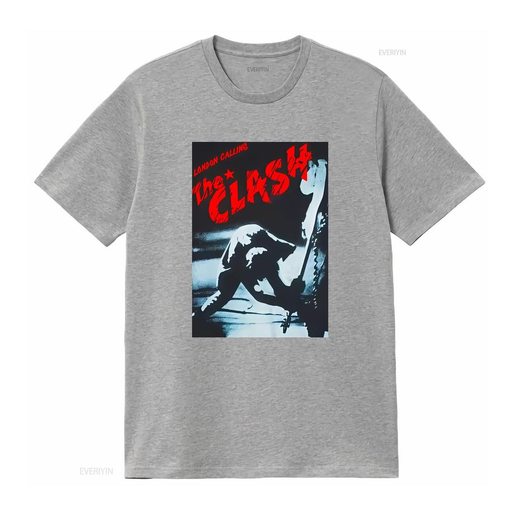 The Clash London Calling Heavy Metal Hudební Kapela Rock Punk XL Tričko vintage Vypraný grafický Potisk Měkký Všestranný Mírně pánský
