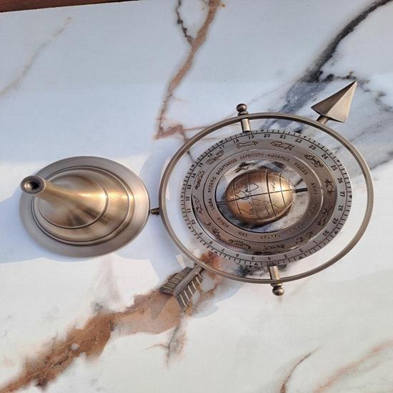 Nautical Brass Armillary Sphere Globe with Arrow Astronomical Zodiac 30.48 cm Desk Decor Offices, Libraries, Studies Christmas Holiday Decor Gifting