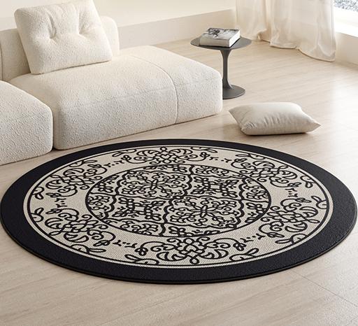 

Light Luxury Style Carpets for Living Room Simple Bedroom Decor Round Carpet Thick Plush Bedside Floor Mat Fluffy Soft Study Rug 80x80CM