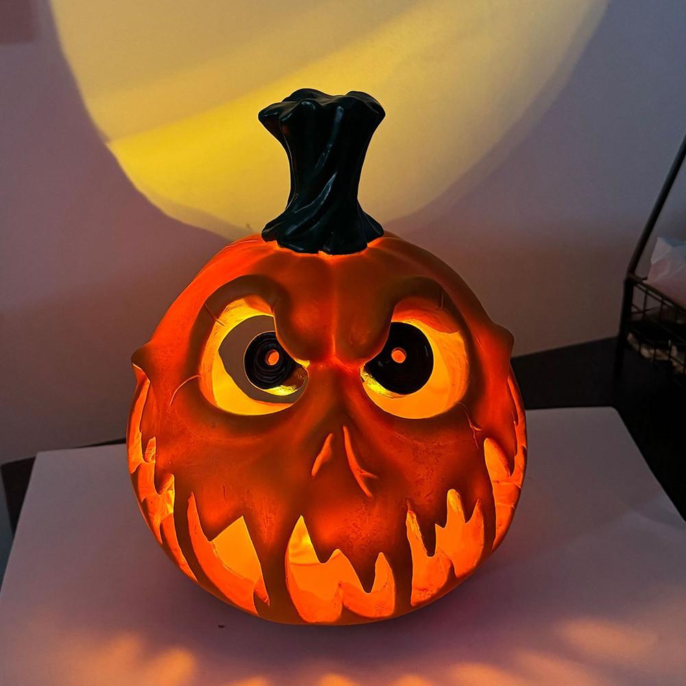 Halloween Kürbis Laterne Harz Schädel Geist Nachtlicht Schreibtisch Hohl Große Kürbis Lampe für Party Heimdekoration Geschenk