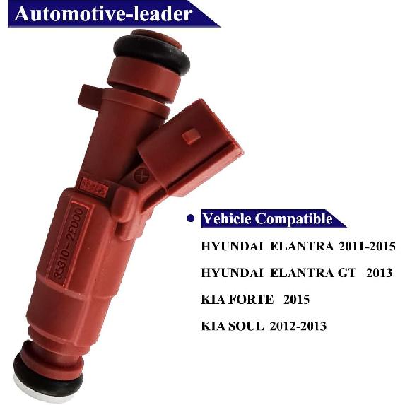 4Pcs FJ1182 35310-2E000 Fuel Injectors Nozzle Engine Replacement for Hyundai Elantra 2011-2015, for Kia Forte 2015 Soul 2012-2013 1.8L L4 842-12375