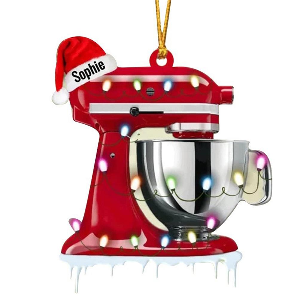 1pcs Christmas Pendant Creative Kitchen Mixer Decoration Christmas Tree Hanging Ornaments Funny Cartoon Family Home Decoration