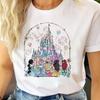 Retro Disney Princess Shirt Watercolor Magic Castle Princess Womens T Shirt Trip Top Y2K Disneyworld Girls Gift Cotton Clothes