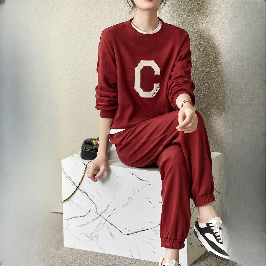 Sweatpants Sweater Suit Women's Spring Autumn Fashion Casual Sportswear Running Two-piece Suit