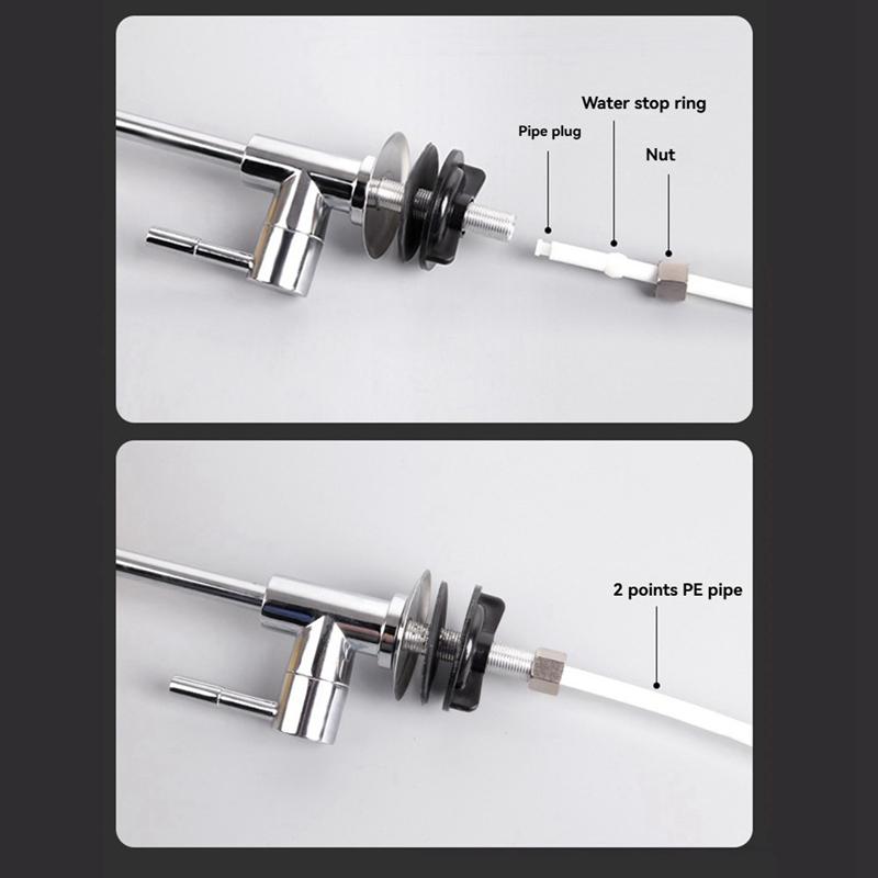 1/4 Zoll Küchenspüle Wasserhahn Chrom Umkehrosmose Trinkwasserfilter Drehbarer Wasserhahn Schnellanschluss