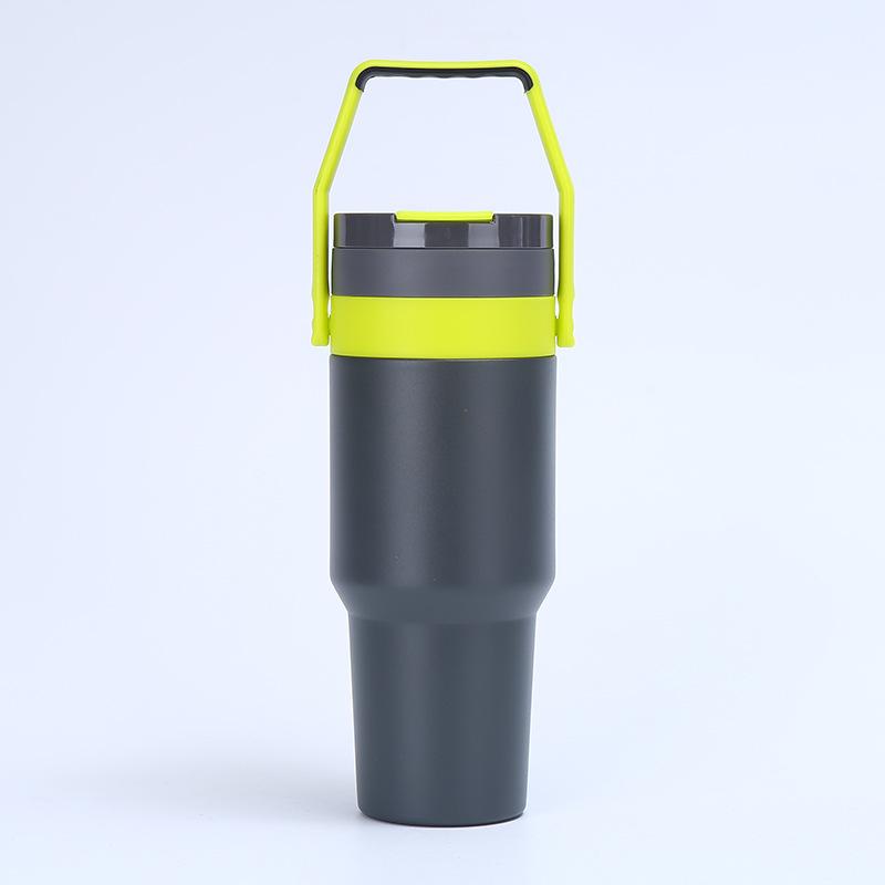 40oz 304 Stainless Steel Insulated Water Bottle Thermal Coffee Car Cup Cold Hot Mugs Vacuum Flask With Handle Straw For Sport