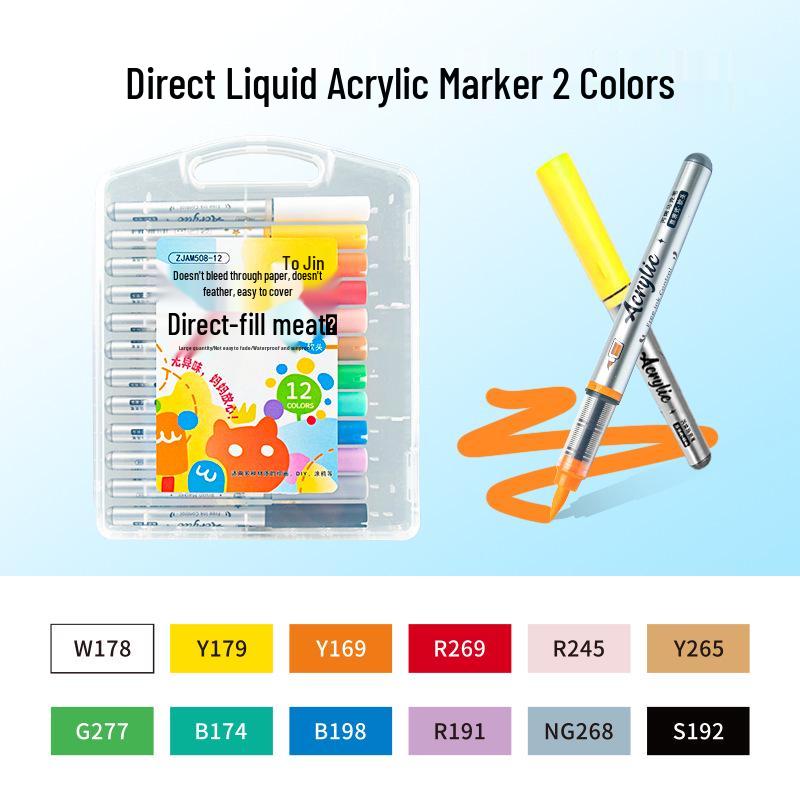 

Jin Waterproof Soft Tip Liquid Ink Acrylic Marker for Graffiti and Painting