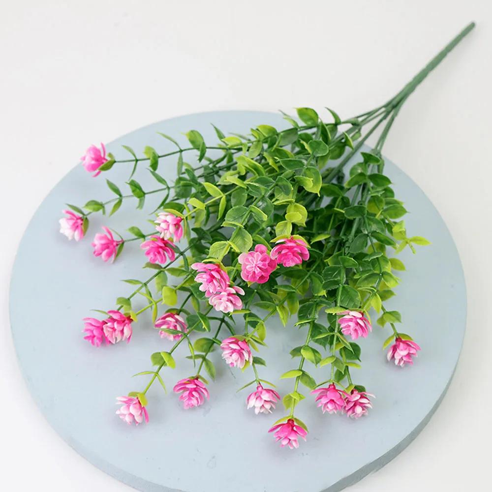 1Bundle Artificial Flowers Outdoor Greenery Shrubs Plants Fake Flower Wall For Office Home Living Room Wedding Garden Decoration