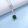 Zhou Hengfu Emerald Sterling Silver Necklace - Women's Korean Style, High-End Luxury Banquet Jewelry