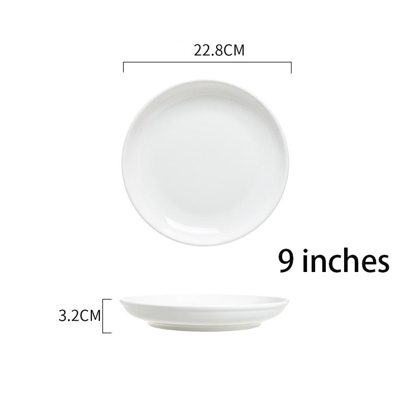 

Круглая белая меламиновая обеденная тарелка, подносы для стейков в стиле вестерн, посуда для десертов на кости, пластиковая имитация фарфора 23cm/9inch