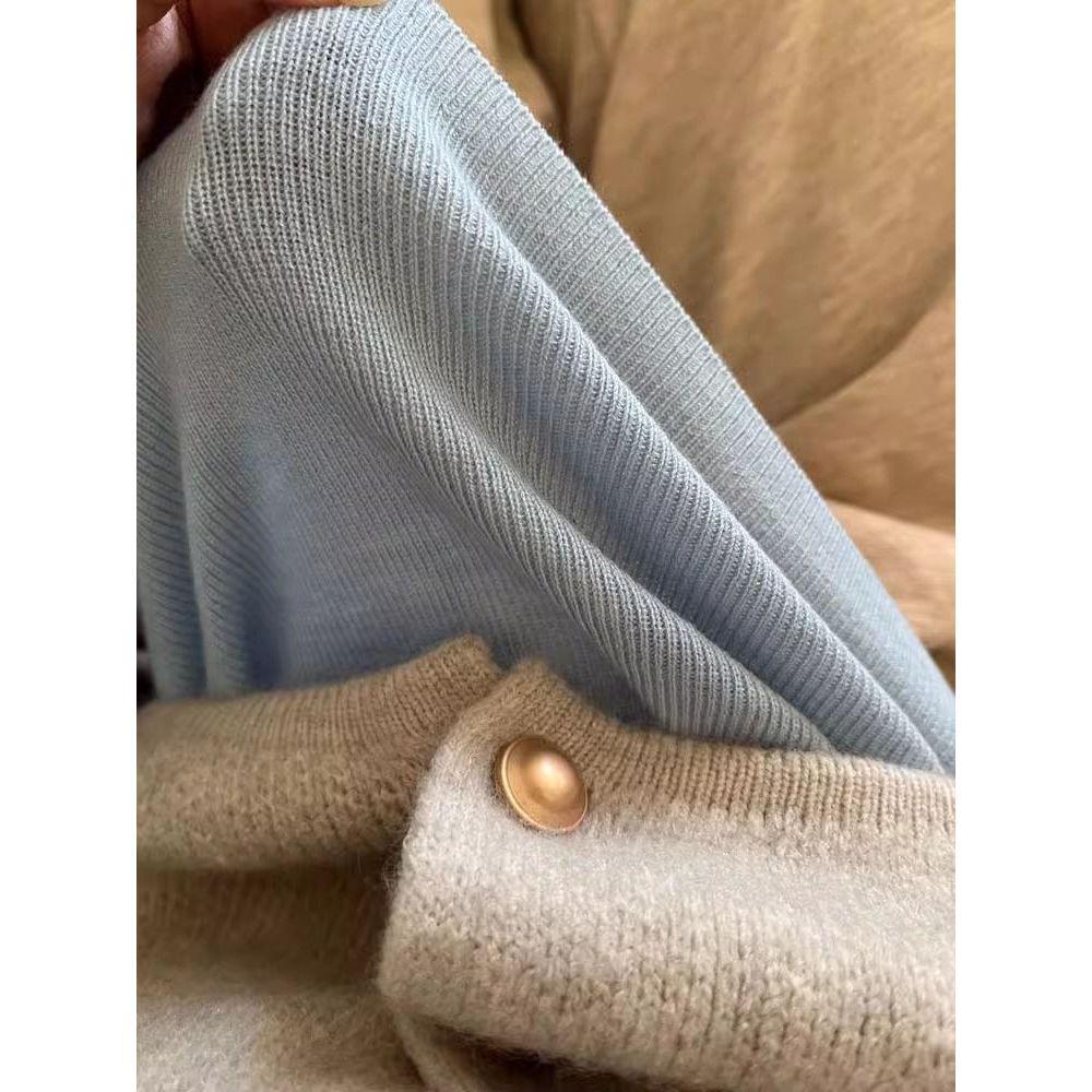 Women's Unique Blue Knit Sweater Top - Autumn/Winter 2026, Brightens Skin, Super Stylish