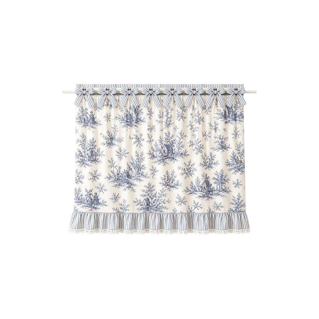 Farmhouse Kitchen Oven Skirt 78x55cm Decorative Ruffled Edge Oven Cover with Bow Tie Top for Rustic Style Kitchen Window Treatment