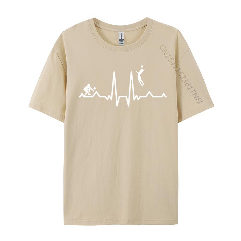 Funny Volleyball Heartbeat Volleyball Printed Newest Printed On T Shirt Cotton Adult T Shirt 3d Printed Tee Shirt