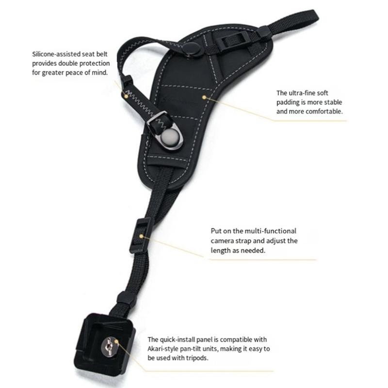 Universal AntiSlip Camera Wrist Strap For DSLR And Mirrorless Cameras With Fiber Fabric And Triangle Safe Design