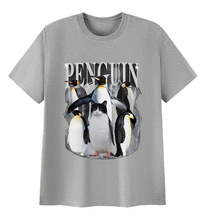 Cute Penguin Funny Meme T Shirt Unisex Women Vintage Fashion High Quality Cotton Tshirts Tops Casual Clothing Short Sleeve Tshirt