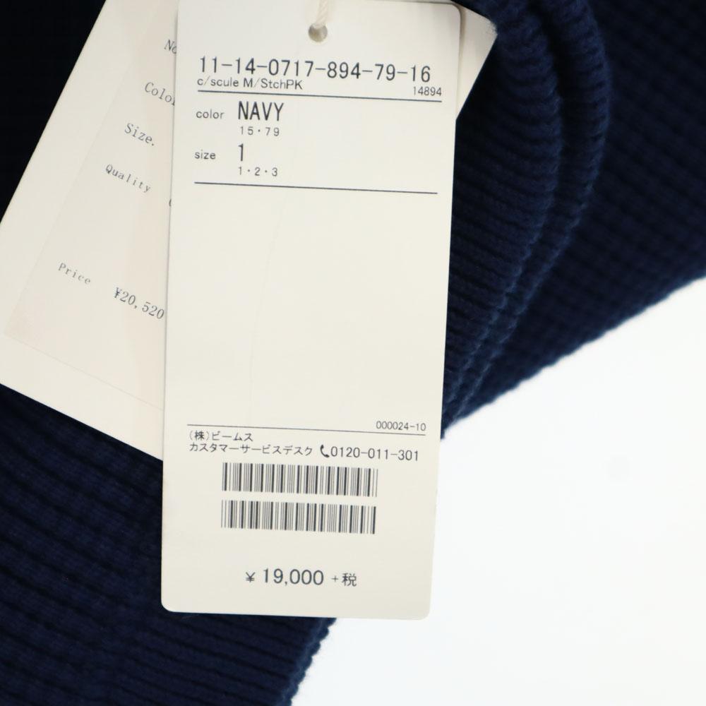 Unused Crepuscule Waffle Long Sleeve Parker 1 Navy BEAMS Tagged Men's Used