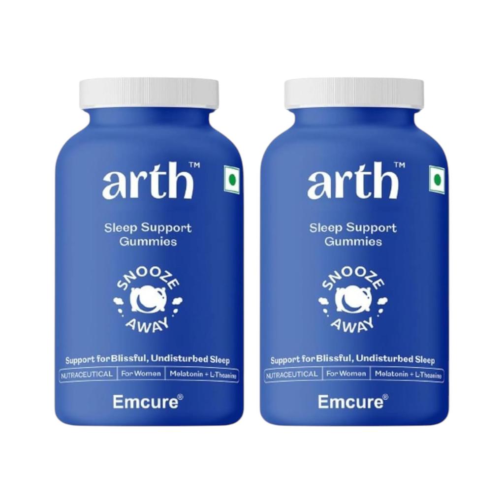 Arth Melatonin 5 mg Sleep Gummies Cranberry Flavour 30 Veg Gummies X Pack Of 2 Night Routine Support For Men And Women