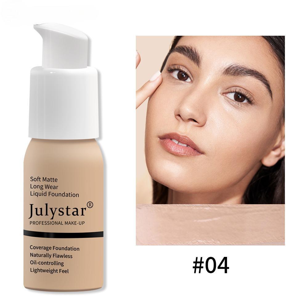 Liquid Foundation Concealer Face Naturally Flawless Matte Oil-Control Waterproof Long Lasting Foundation 30ml 10 Colors Optional