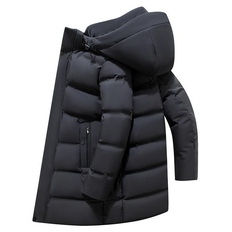 

Пуховик мужской средней и длинной зимней моды новая молодежная зимняя одежда утолщенный M серый