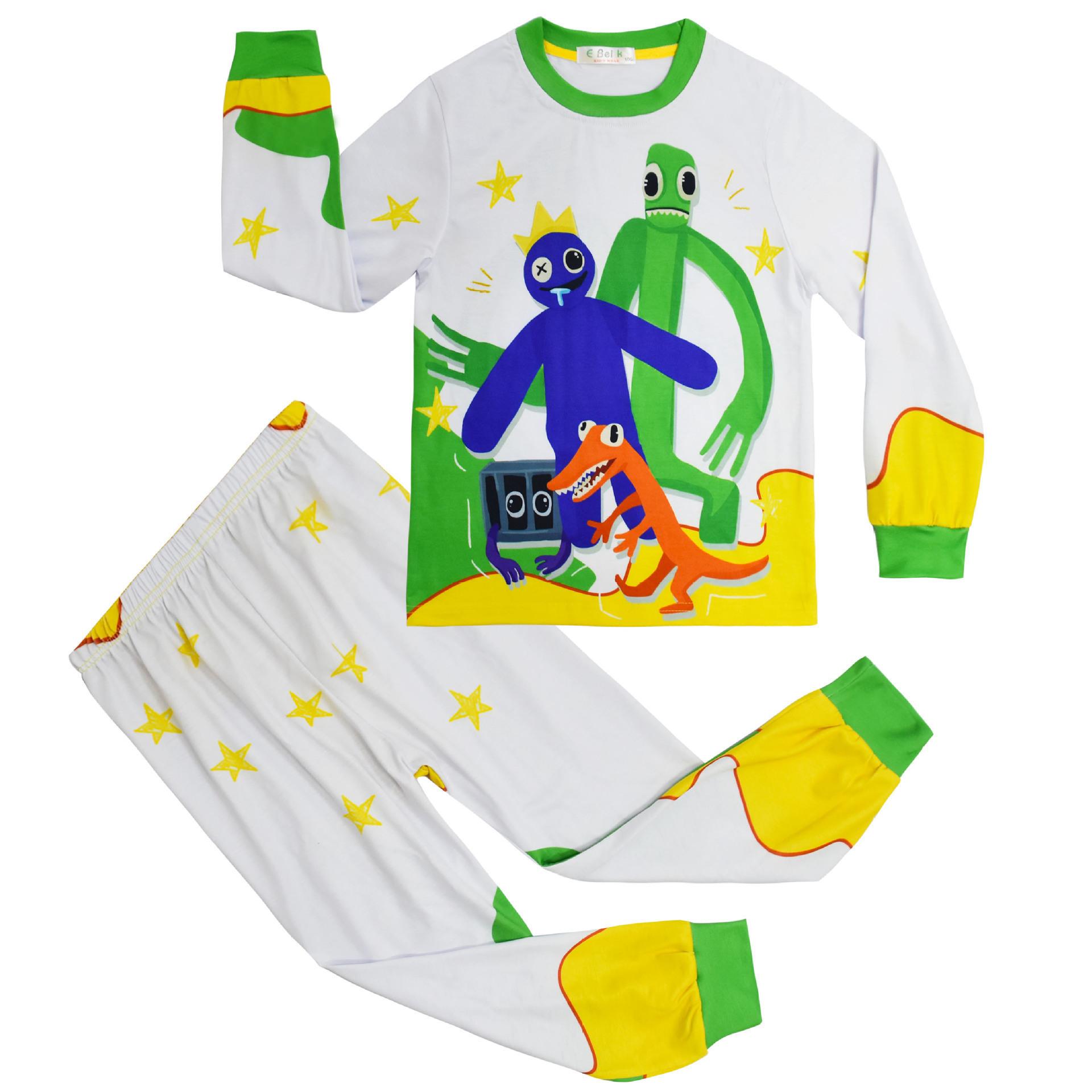 

Long-Sleeved Set, Cartoon Digital Printing, Middle-Aged And Older Children S Long-Sleeved Loungewear Pajamas Set 7064 110