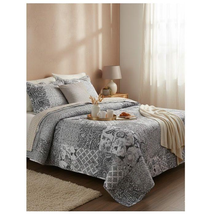 Couvre lit + taies 260 x 240 cm floral Octavie