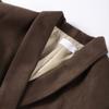Dark Brown Suede Laplel Jacket Women's Warm Long Sleeve Commute Outerwear Retro British Style Temperament Jacket Autumn 2025