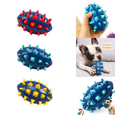 Rubber Puppy Chew Ball With Squeaker, Almost Indestructible And Durable Pet Chew Toy For Medium And Large Breed