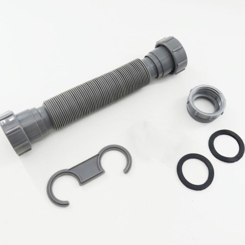 Adjustable Sink Drain Pipe Flexible P Trap Kit Strong Under Sink Plumbing Leak Proof Sink Drain for Bathroom Kitchen