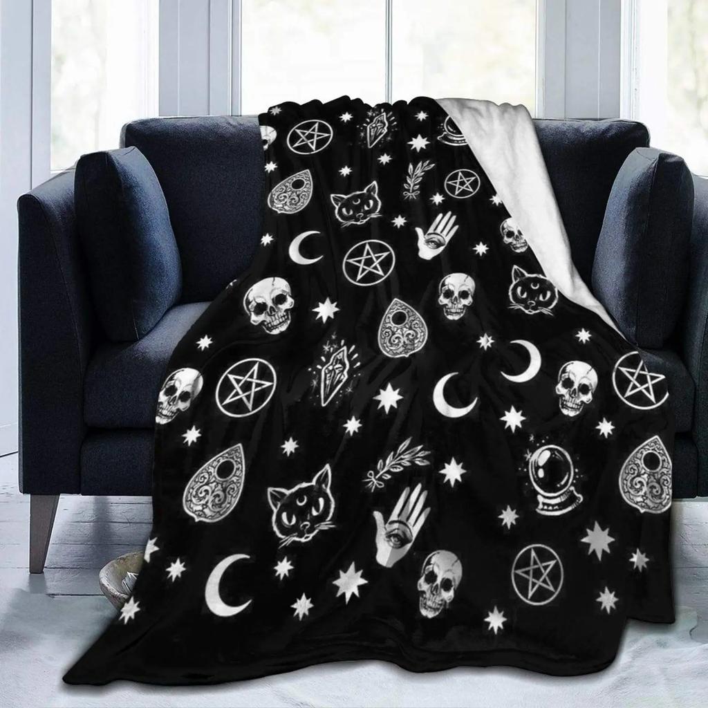 Halloween Witchy Witch Blanket Flannel Throw Blanket Lightweight Soft Cozy Sofa Bed Blanket for Men Women Teens Halloween Gifts