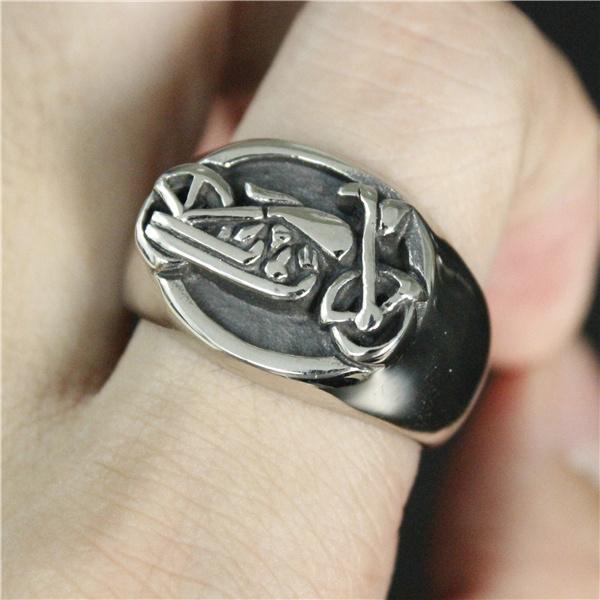 Drop Ship Size 7~14 Fashion Cool Motorcycles Biker Ring 316L Stainless Steel Jewelry Polishing Men Women Motor Biker Ring