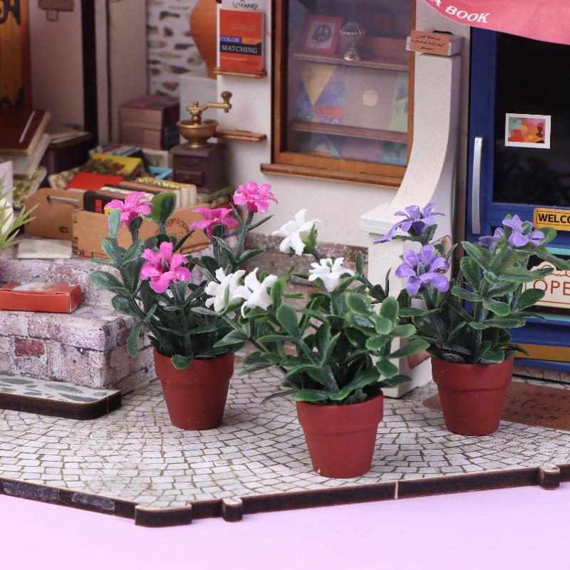 New 1/12 Dollhouse Simulation Flower Potted Model Dollhouse Micro Landscape Garden Scene Ornament Doll House Decoration Toys