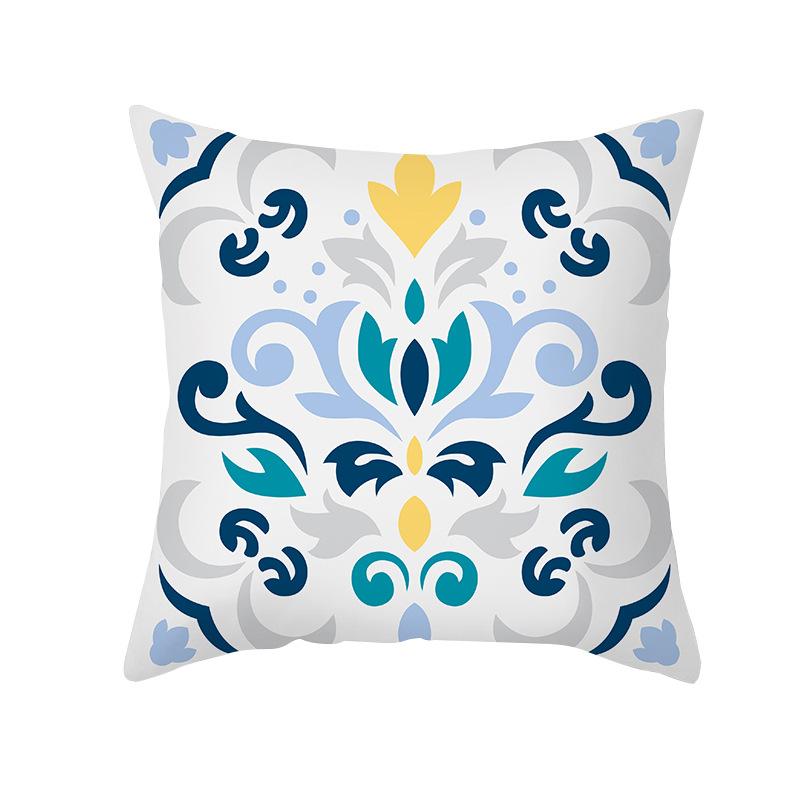 Colorful Geometric Pattern Series Peach Skin Pillowcase Simple Sofa Office Cushion Pillowcase