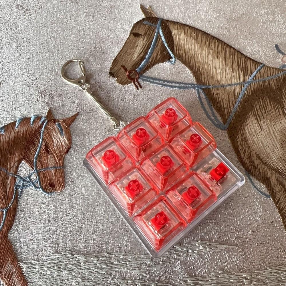 Relaxing DIY Keyboard Fidget Keychain Keys Button Relief Stress Finger Keyboard Cap Pass The Time Keycap Clicker Toy Adult