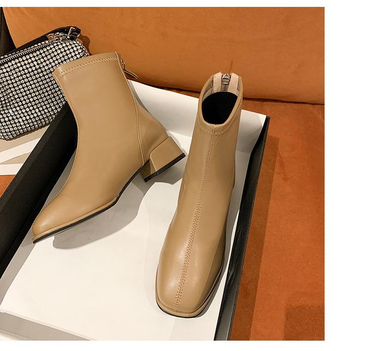 

Coarse heel short boots children s new autumn and winter velvet white thin boots small ankle boots Martin boots 40