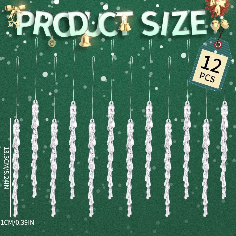 Shatterproof Acrylic Snowflakes Clear Simulation Xmas Tree Ornaments  Party Decor