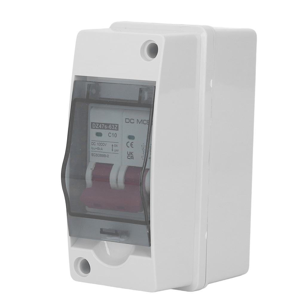 2P DC Circuit Breaker IP65 Waterproof Miniature DC Isolator Switch for Solar PV System 1000V 10A