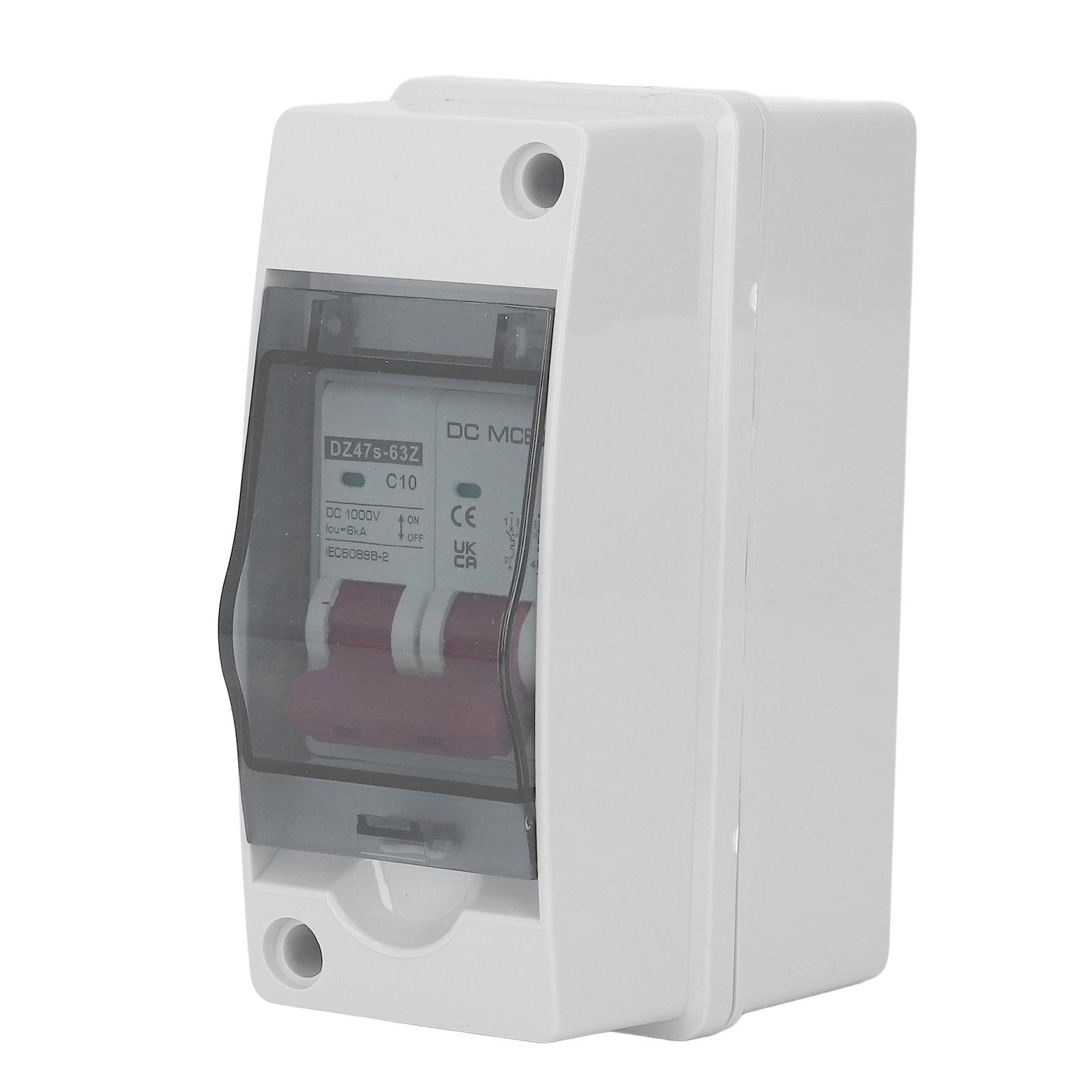 

2P DC Circuit Breaker IP65 Waterproof Miniature DC Isolator Switch for Solar PV System 1000V 10A